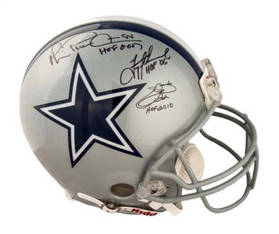 Triplets Signed Authentic Cowboys Helmet: Emmitt Smith, Troy Aikman, and Michael Irvin